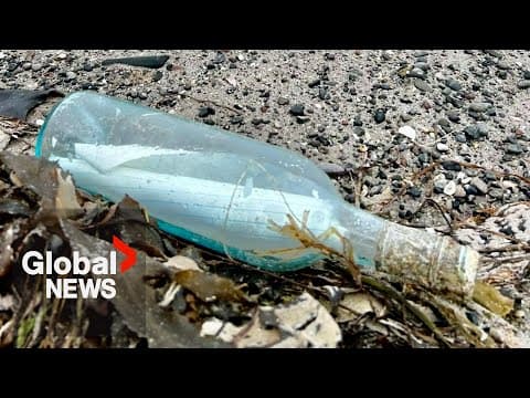 Thumbnail for Canadian couple's message in a bottle found 13 years later on Irish coast by Global News