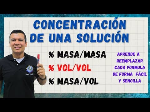 Thumbnail for CONCENTRACION MASA A MASA (%m/m), masa a volumen (%m/v) y volumen a volumen (%v/v) by ARRIBA LA CIENCIA