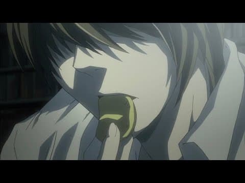 Thumbnail for "I'll take a potato chip, and eat it!" | Death Note by Higher Quality Uploads