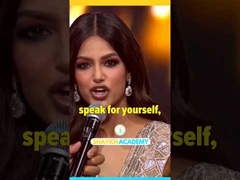 Thumbnail for The answer that won her The Miss Universe crown 👑 Harnaaz Sandhu ♥️✨ #shorts #viral #motivation #yt by Shaykh Academy
