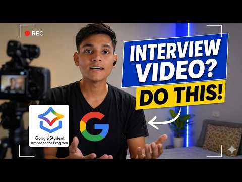 Thumbnail for Crack Google Student Ambassador Program (2026) | Selected by Rohan Develops