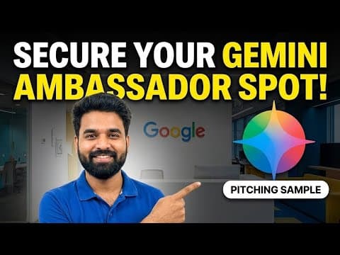 Thumbnail for Google Gemini Student Ambassador Program 2026 | My Official Pitch Video | Gaurav Tiwari  by Inspire Tech Development