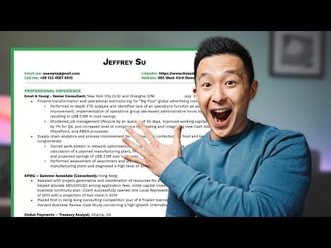 Thumbnail for Write an Incredible Resume: 5 Golden Rules! by Jeff Su