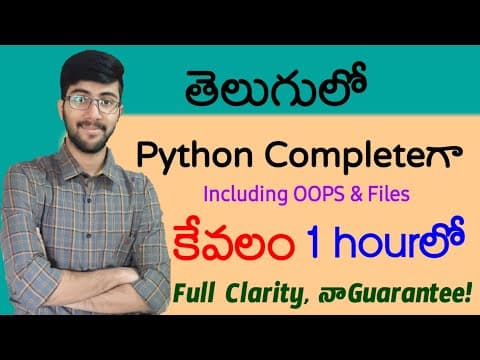 Thumbnail for Python full course in telugu in 1 hour | Complete python course | Vamsi Bhavani by Vamsi Bhavani