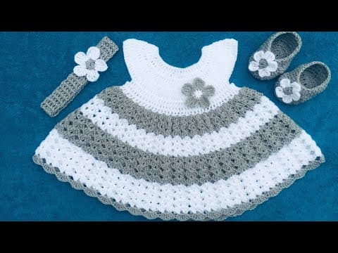 Thumbnail for Crochet Baby Dress Tutorial/ Free Crochet Dress Pattern, Crochet 3 Months Dress/ Sanda crochet&craft by Sanda Crochet & Craft
