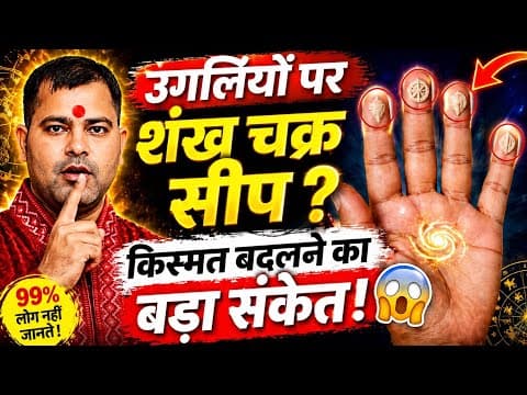 Thumbnail for उँगलियों में चक्र, शंख और सीप का क्या है फल हस्तरेखा (सामुद्रिक शास्त्र) Hastrekha in Hindi | #palm by Astrologer Sunil Shastri