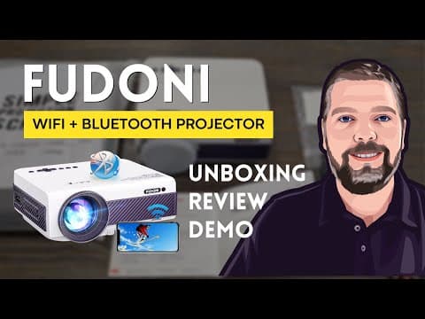 Thumbnail for Fudoni Projector Review and Demo | Wifi + Bluetooth Projector by Home Reviews