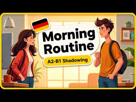 Thumbnail for A2–B1 German Shadowing Practice #1 – Morning Routine- Morgenroutine| Learn Real German Conversation by Deutsch Basics