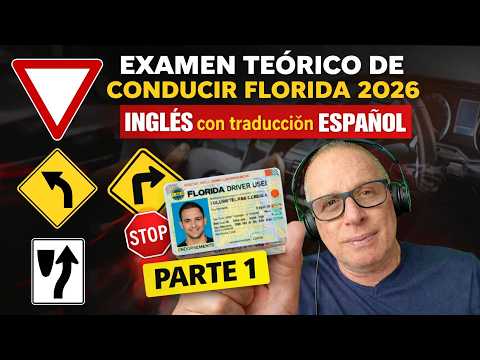 Thumbnail for ✅ EXAMEN Teórico de CONDUCIR Florida 2026 | Preguntas en INGLÉS con Traducción al Español PARTE 1 by Rolando Cb