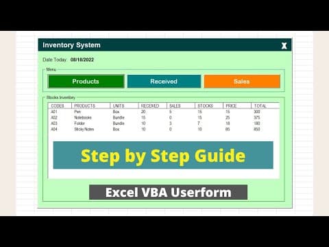 Thumbnail for Build an Amazing Inventory System in Just 1 Hour | Excel VBA Userform by Coding Module