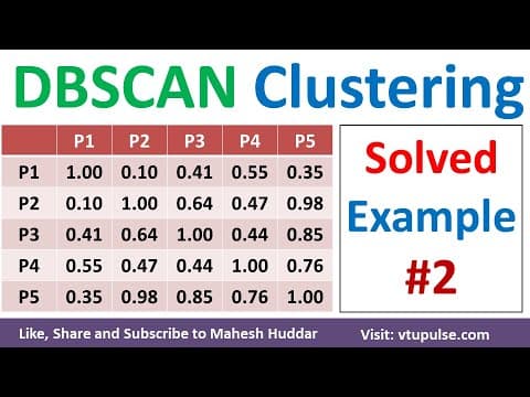 Thumbnail for #2. DBSCAN Example | DBSCAN Clustering Algorithm Solved Example in machine learning by Mahesh Huddar by Mahesh Huddar