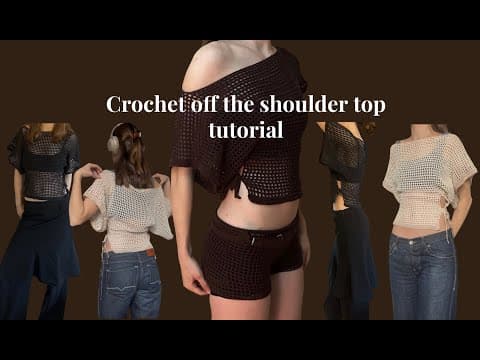 Thumbnail for Crochet off the shoulder top by Twilescrochet