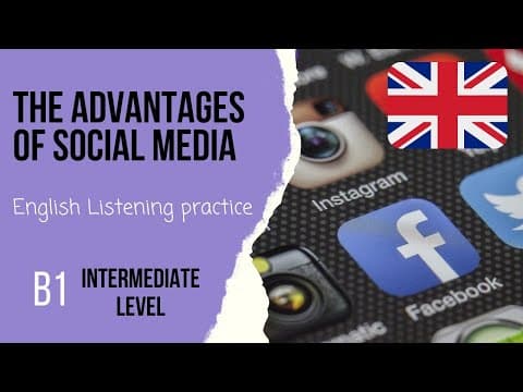 Thumbnail for 📱Advantages of using social media💻Intermediate English listening Level 3/B1 - For and against by Elephant English Podcasts