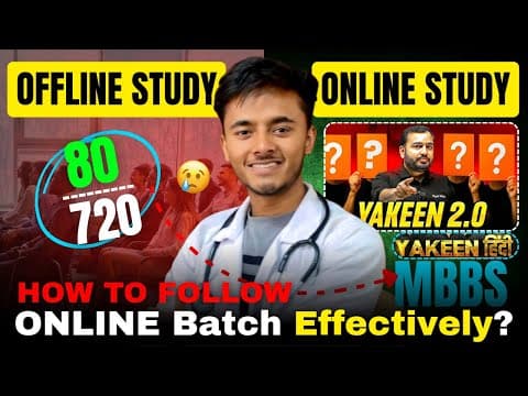 Thumbnail for How to follow yakeen 2.0/Hindi medium/Other online batch to crack neet in 2026🫡‼️#neet2026 by The Doc vvk