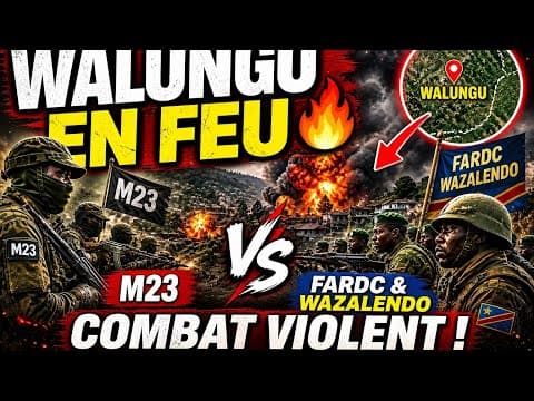 Thumbnail for MAPAMBANO MAKALI À WALUNGU 🔥 M23 vs WAZALENDO & FARDC – Situation explosive ! by HOLLY KIVU TV