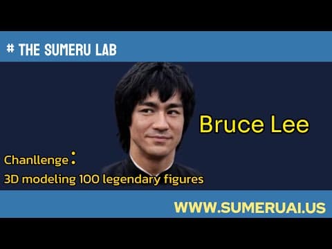 Thumbnail for Chanllenge：3D modeling 100 legendary figures—Bruce Lee #mugen3D #unity3d #github  by SumeruAI