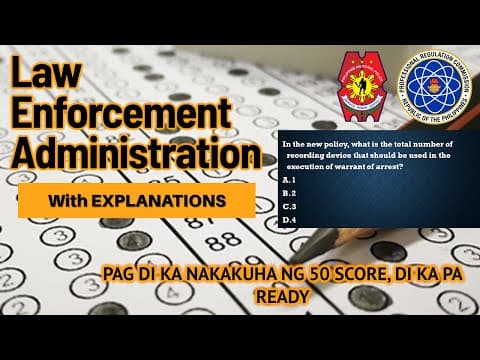 Thumbnail for Law Enforcement Administration Review Questions | LEA with Explanations by BeCueno