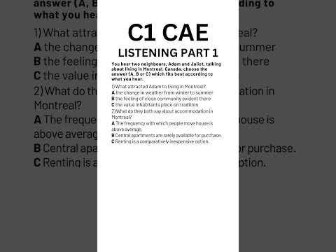 Thumbnail for C1 Advanced (CAE) Listening 2024 exam - Part 1, listening practice #c1advanced #cae #learnenglish by English Exams