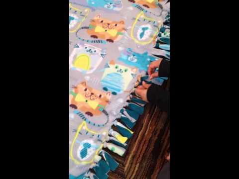 Thumbnail for Fleece tie blanket knots by Krazy kitten