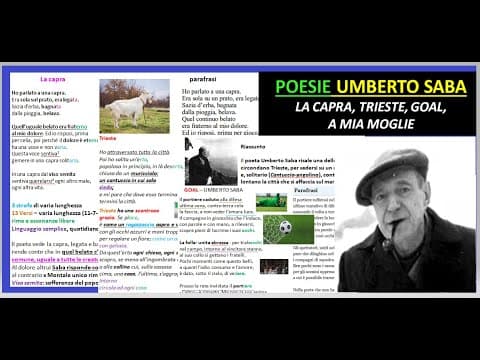 Thumbnail for poesie di Saba: LA CAPRA, TRIESTE, GOAL, A MIA MOGLIE - spiegazione e commento facile e veloce by DOTTOR PROF