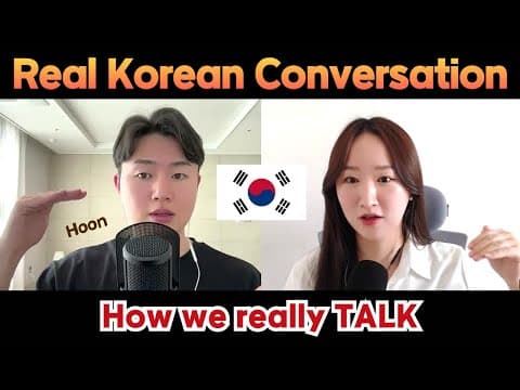 Thumbnail for Real Korean Conversation with Hoon🇰🇷 | Korean Listening | Learn Korean for Beginners [KOR/ENG Sub] by Real Korean with Morning