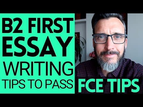Thumbnail for B2 FIRST - HOW TO WRITE AN ESSAY || FCE CAMBRIDGE WRITING TIPS || FCE EXAM TIPS by To The Point English with Ben. 