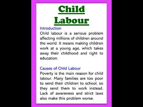 Thumbnail for Child Labour Essay Writing in English 200 Words - 185 words by Smile Please World