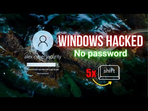 Thumbnail for How Hackers Bypass Windows Login Easily by Alex Cybersecurity