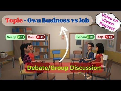 Thumbnail for Business vs Job Debate | Own Business or Job | Job vs Business Group Discussion #groupdiscussion by Paragraph and Story for English Learners