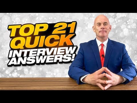 Thumbnail for TOP 21 QUICK ANSWERS TO JOB INTERVIEW QUESTIONS! by CareerVidz