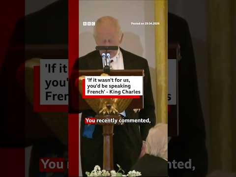 Thumbnail for ‘If it wasn’t for us, you’d be speaking French,’ jokes King Charles. #DonaldTrump #BBCNews by BBC News
