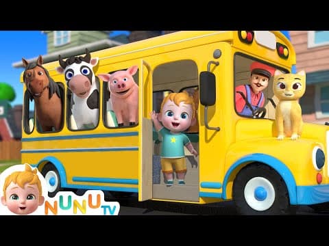 Thumbnail for Wheels On The Bus Animals + More Nursery Rhymes & Kids Songs | NuNu Tv by NuNu Tv - Nursery Rhymes 