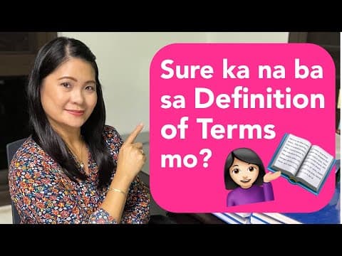 Thumbnail for Definition of Terms: Paano sulatin nang mabilis at maayos by Prof Jocelyn Gagalang