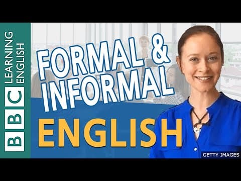 Thumbnail for Formal English and informal English - BBC English Masterclass by BBC Learning English