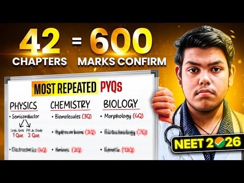 Thumbnail for *GENUINE* High Weightage Chapters for NEET 2026 | Most Repeated PYQs | 42 Chapters = 600 Marks #neet by OM PRABHU AIIMS DELHI