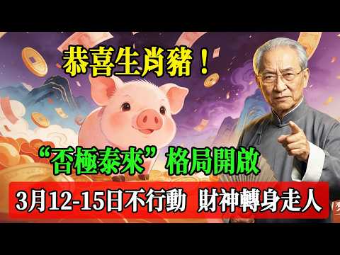 Thumbnail for 恭喜生肖豬!2026年3月“否極泰來”格局開啟,3月12日-15日不行動,財神轉身走人!#南懷瑾 #國學 #易經 #開運 #招財#風水 #2026運勢#屬相 #生肖運勢#生肖命理 by 南師智慧傳燈
