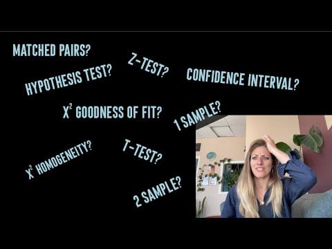 Thumbnail for AP Statistics | Final Review | Which test do you use? by Mostly Math with Ashley