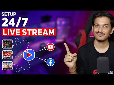 Thumbnail for How to Set Up 24/7 Live Stream with Pre Recorded Videos on YouTube by EXPOSUREEE