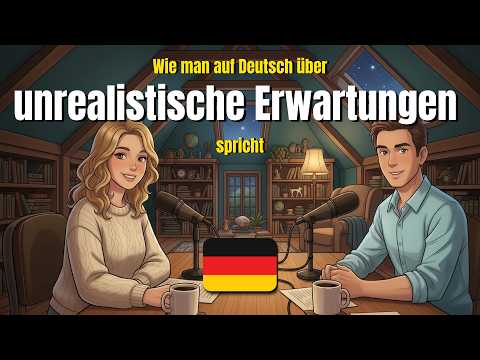 Thumbnail for Wie man auf Deutsch über unrealistische Erwartungen spricht | German conversation exercise (A1-A2) by Daily German Talks