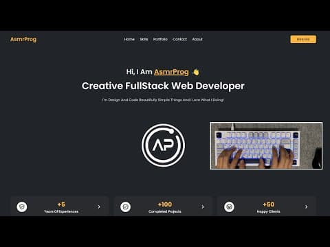Thumbnail for ASMR Programming - Portfolio Website Html CSS Only - No Talking by AsmrProg