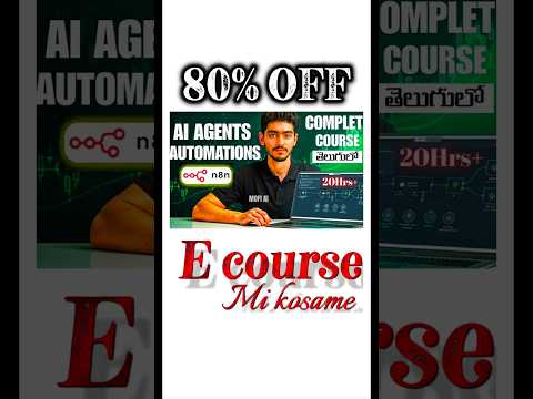 Thumbnail for 80% OFF - AI AGENTS & AUTOMATIONS MASTERY COURSE!!! #telugutech #aiintelugu #aiagents #ai #teluguai by MOFI AI