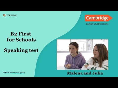 Thumbnail for B2 First for Schools Malena and Julia by English with Cambridge