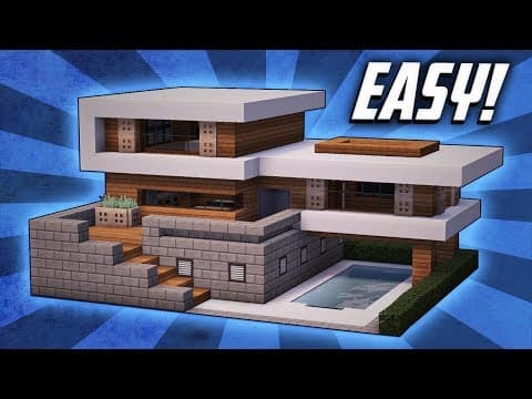 Thumbnail for Minecraft: How To Build A Large Modern House Tutorial (#19) by Rizzial