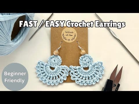 Thumbnail for FAST / EASY Crochet Earrings | Beginner Friendly by Andi's Crochet