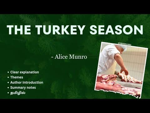 Thumbnail for THE TURKEY SEASON by Alice Munro தமிழ் explanation | II MA ENG | A glimpse of noble laureate by padida parama