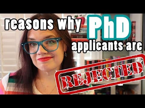 Thumbnail for Reasons PhD applicants are rejected | Advice for a successful PhD application by Casey Fiesler