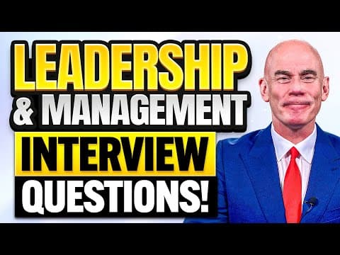 Thumbnail for TOP 5 LEADERSHIP & MANAGEMENT INTERVIEW QUESTIONS & ANSWERS | PASS YOUR MANAGER INTERVIEW! by CareerVidz
