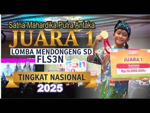 Thumbnail for ARDIKA JUARA 1 MENDONGENG SD FLS3N NASIONAL 2025 DI JAKARTA #fls3n #fls3n2025 #lombamendongeng by KEMPHO ANTAKA