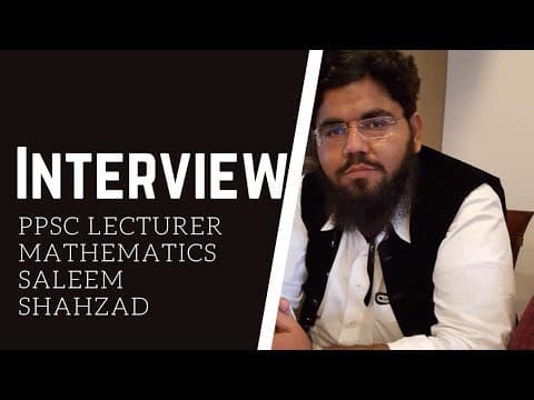 Thumbnail for PPSC LECTURER MATHEMATICS| TEST & INTERVIEW| TIPS| MATHALOJIST SERIES |SALEEM SHAHZAD by Mathalojist