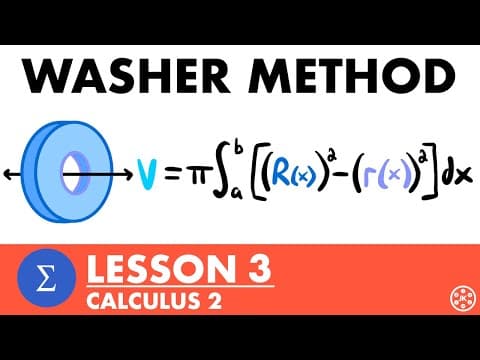 Thumbnail for The Washer Method | Calculus 2 Lesson 3 - JK Math by JK Math